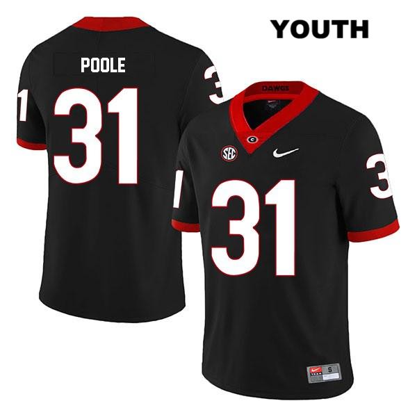 Georgia Bulldogs Youth William Poole #31 NCAA Legend Authentic Black Nike Stitched College Football Jersey VED4856VA